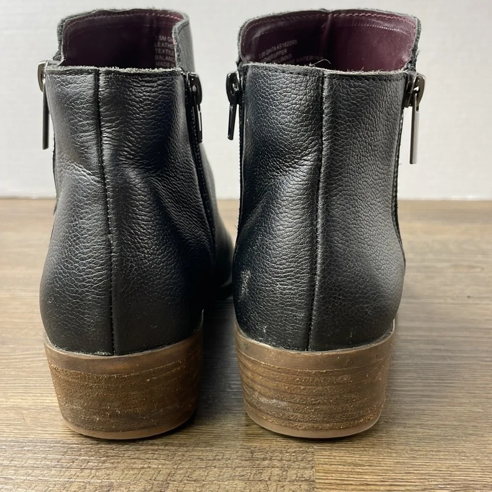Kensie Women’s Black Ghita Leather Ankle Booties, size 7.5
